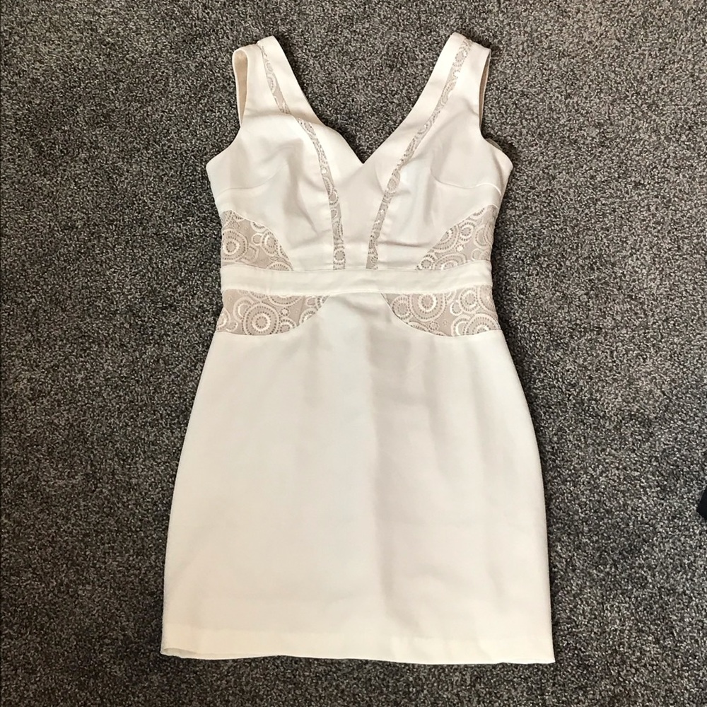 Lulu’s White and Cream Lace Dress